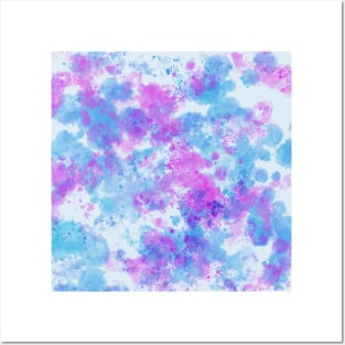 Blue Purple Watercolor Splatter Posters and Art